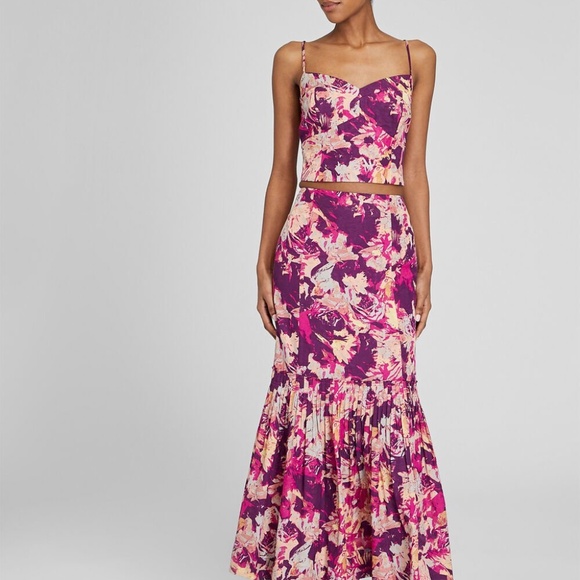 Flounce Hem Maxi Skirt and fitted top set - Picture 2 of 7